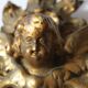 Gilded wooden angel mirror, Third Republic Rococo revival.