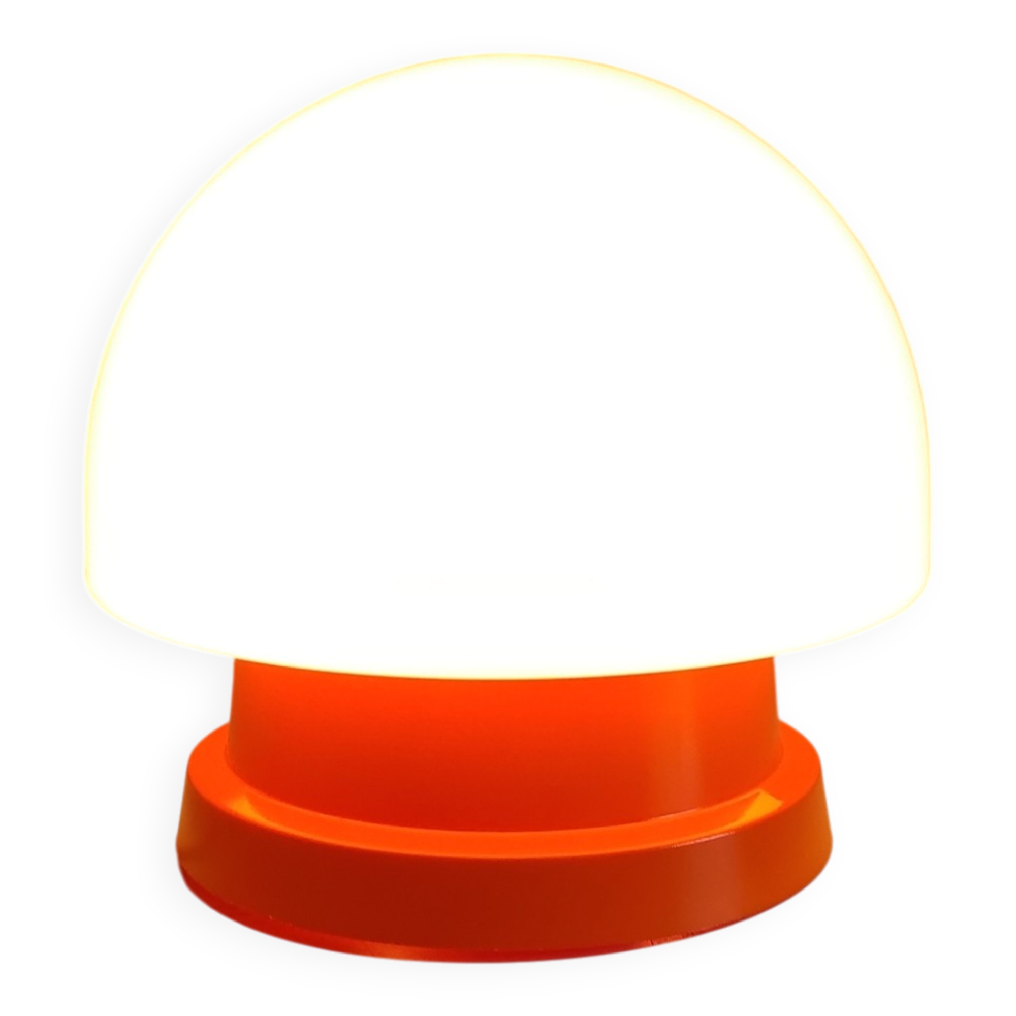 Ceiling light or wall lamp in orange ABS and opal globe - 1970s