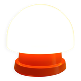 Ceiling light or wall lamp in orange ABS and opal globe - 1970s