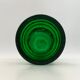 Vintage vase in moulded glass, green and gold patterns - 1970s