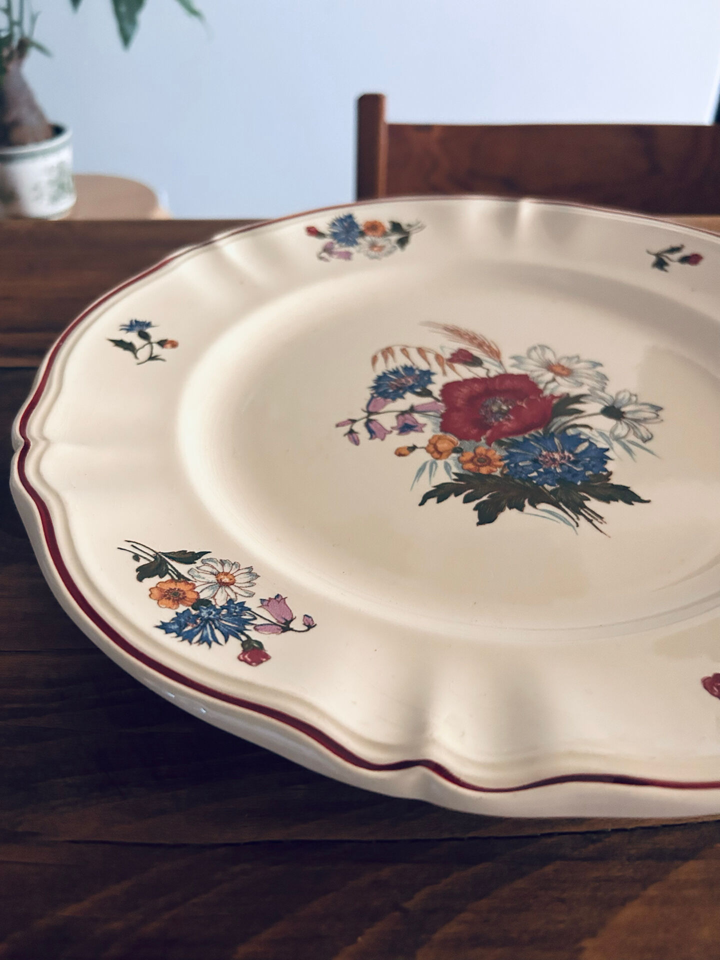 Grand plat Sarreguemines floral