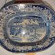 Antique serving platter in English earthenware 1850 Wild Rose