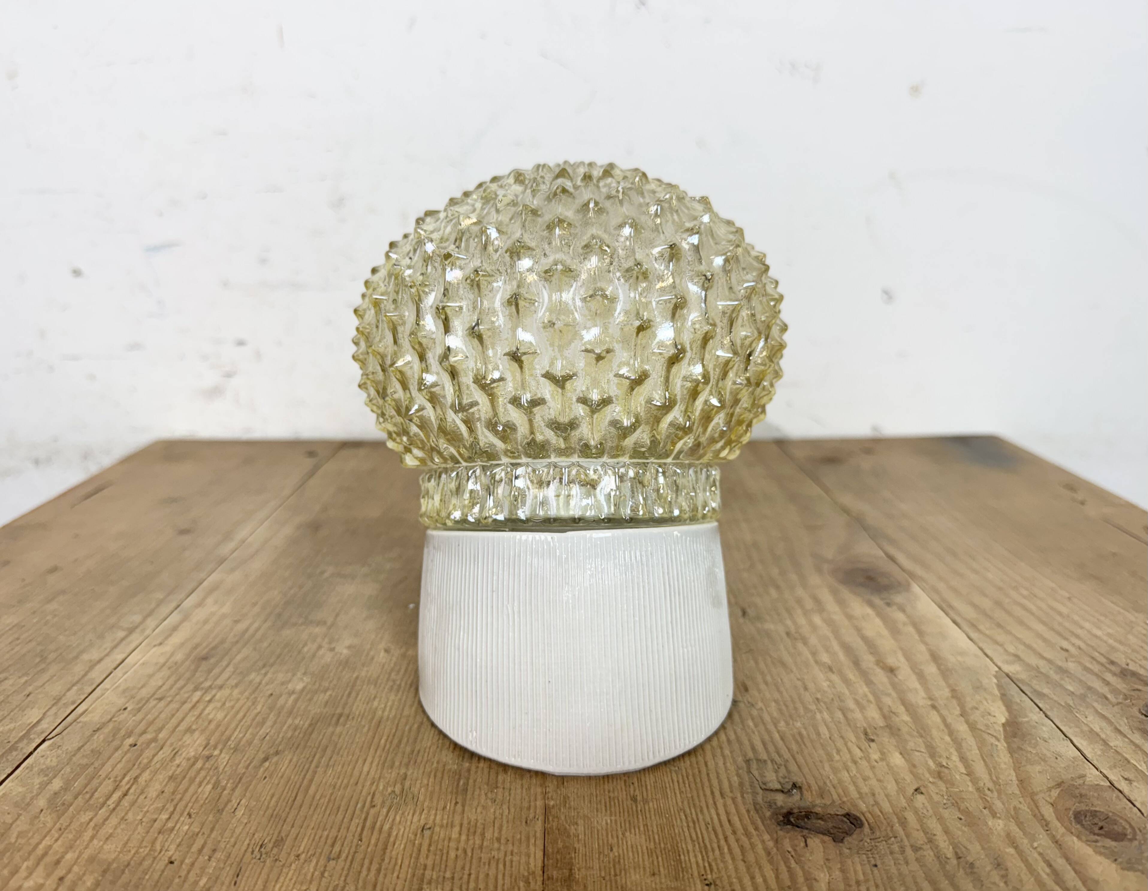 Vintage White Porcelain Wall Light, 1970s