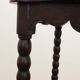 Oak stool with beaded spool legs