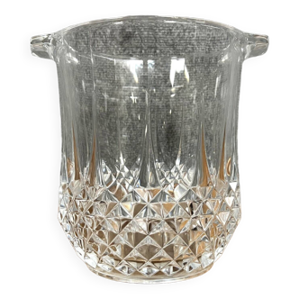 Vintage crystal champagne bucket with diamond point decorations circa 1970