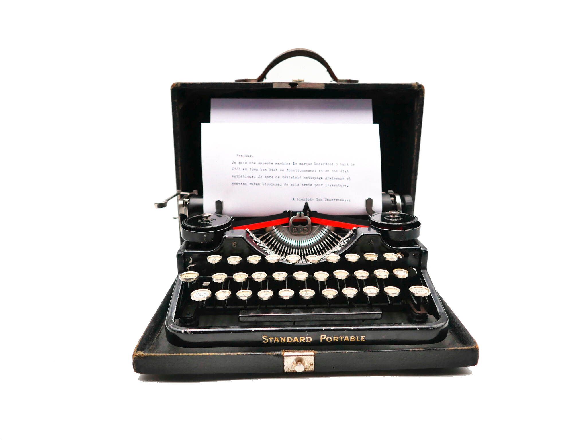 1926 new tape revised black tape underwood typewriter 3 bank
