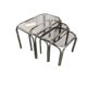 Set of 3 vintage chrome nesting tables / side tables.