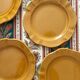 4 dessert plates in ceramic Pichon Uzes ochre yellow