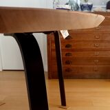 Oval solid wood and metal table