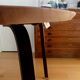 Oval solid wood and metal table