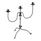 Wrought iron candlestick, handcrafted work, second half 20th century