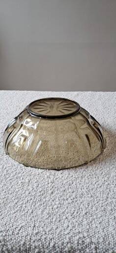 Vintage grey smoke salad bowl