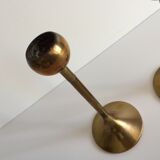 Pair of Scandinavian candlesticks in solid brass