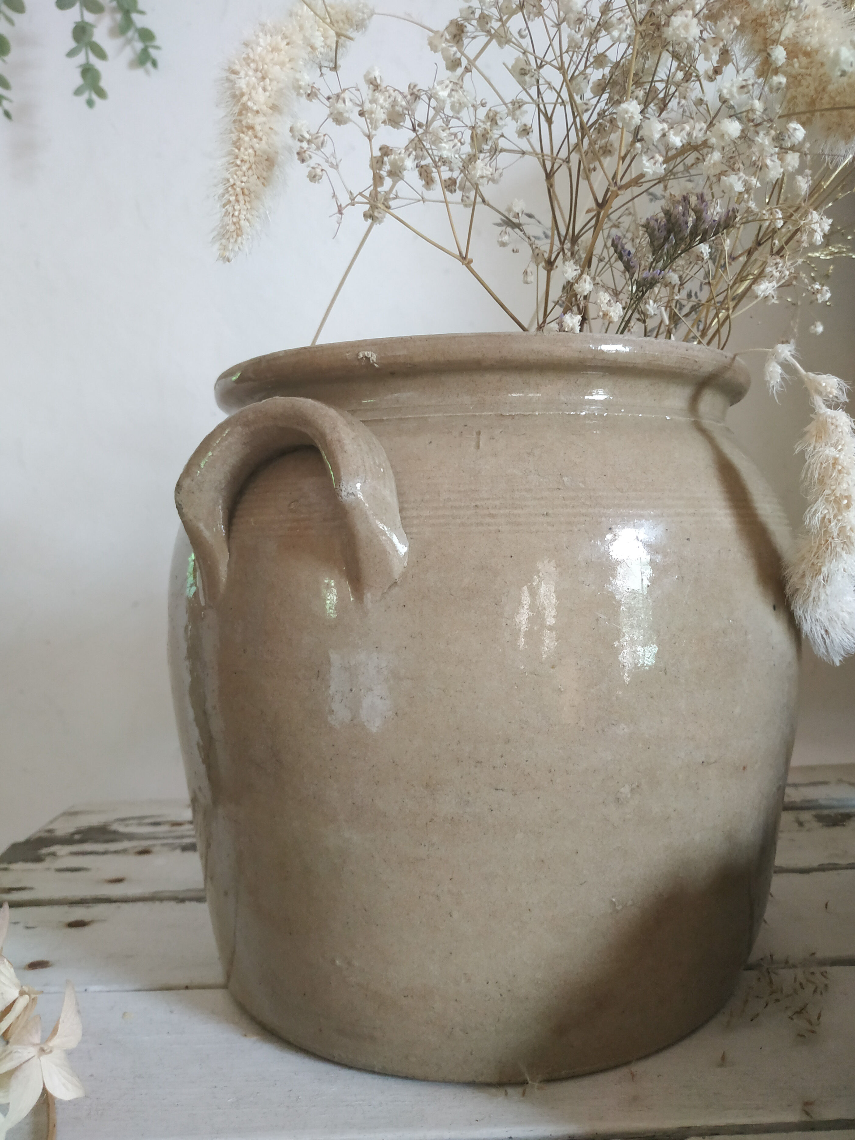 Old glazed sandstone pot