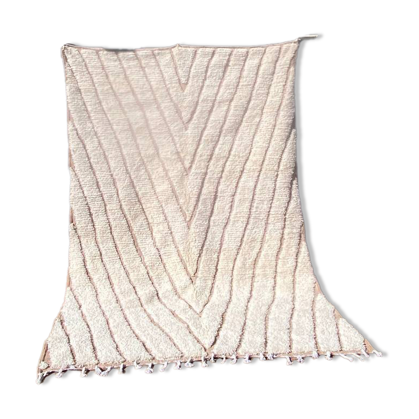 Handmade White Moroccan Wool Rug – Authentic Berber Craftsmanship & Timeless