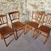 Set of 4 vintage Luterma beech bistro chairs – 1950s