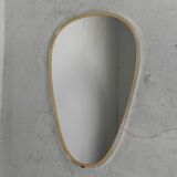 Asymmetric vintage mirror with gold rim, 1960s