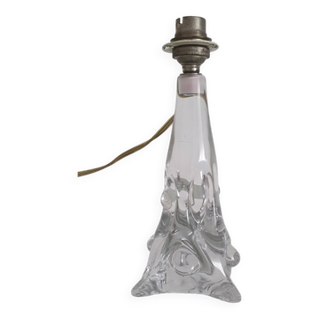 Pied de lampe en cristal torsadé- Cristallerie de Lorraine
