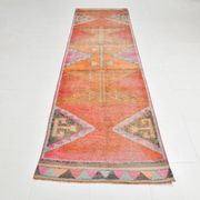 3x11 Shades Of Pink Antique Runner Rug, Handmade Runner Rug, 96x329Cm