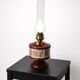 Florentine lamp in burgundy and gold porcelain signed Num 19