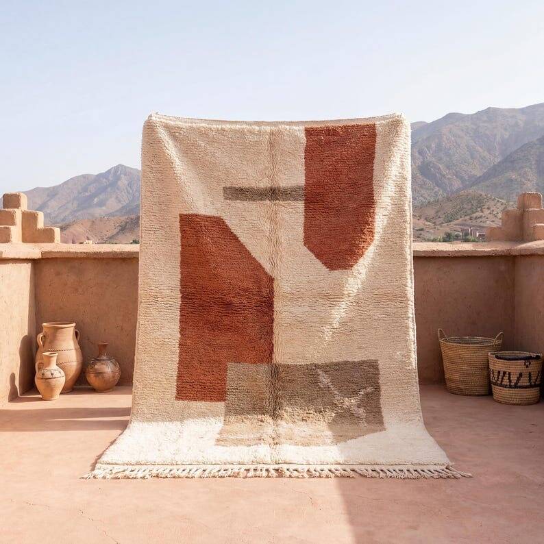 Traditional handmade pure wool Berber rug 1.5/2.5 m