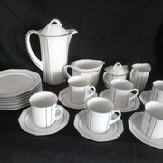 Art Deco coffee service for 6 people in porcelain Winterling Marktleuthen Bavaria (22 pieces)