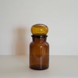 Amber apothecary glass jar
