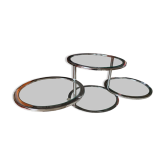 Chrome round coffee table