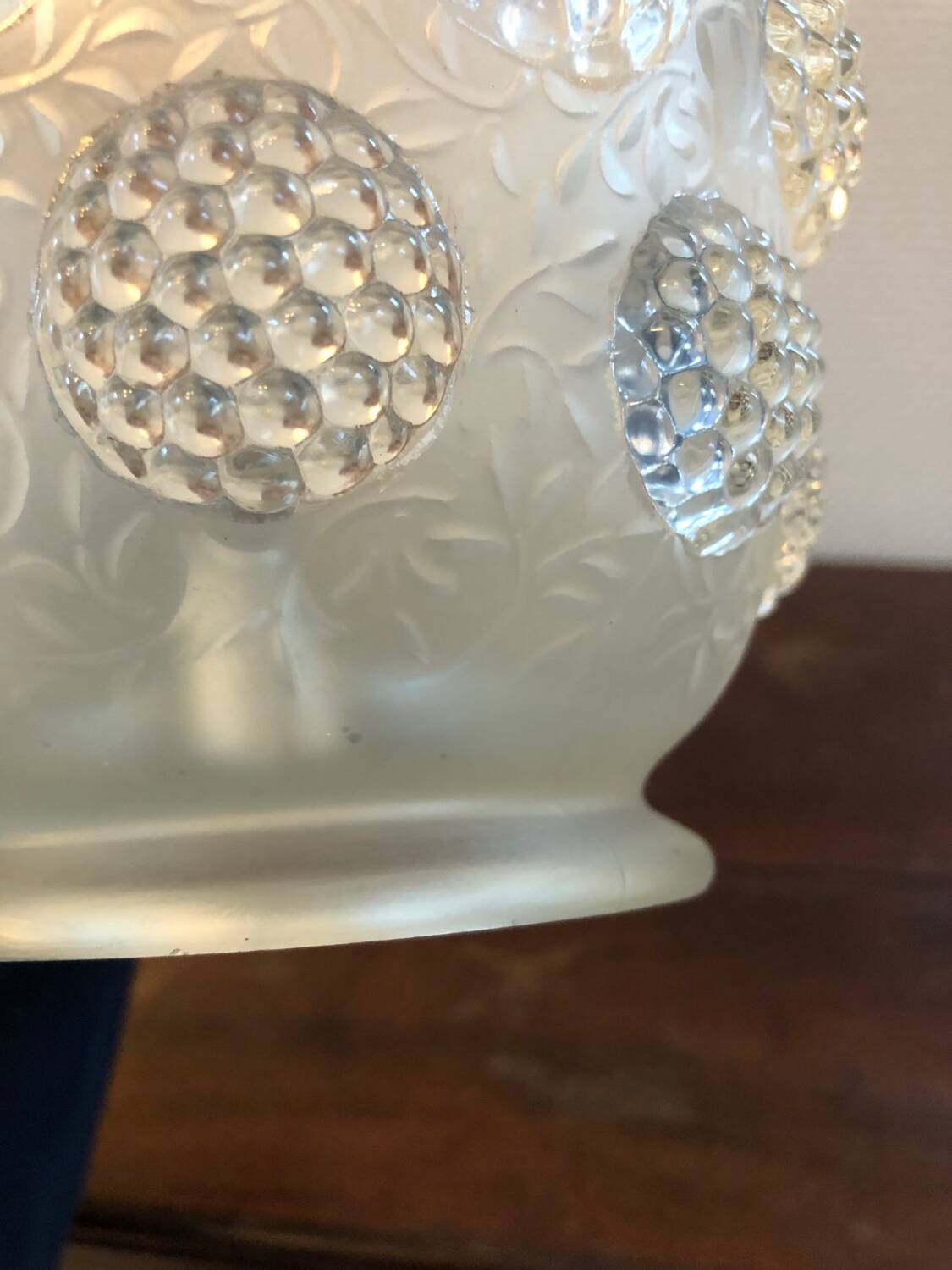 Vintage Verlys glass vase with cabochons