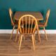 Retro Blonde Ercol Model 383 Dining Table & Four Model 370 Windsor Kitchen Dining Chairs