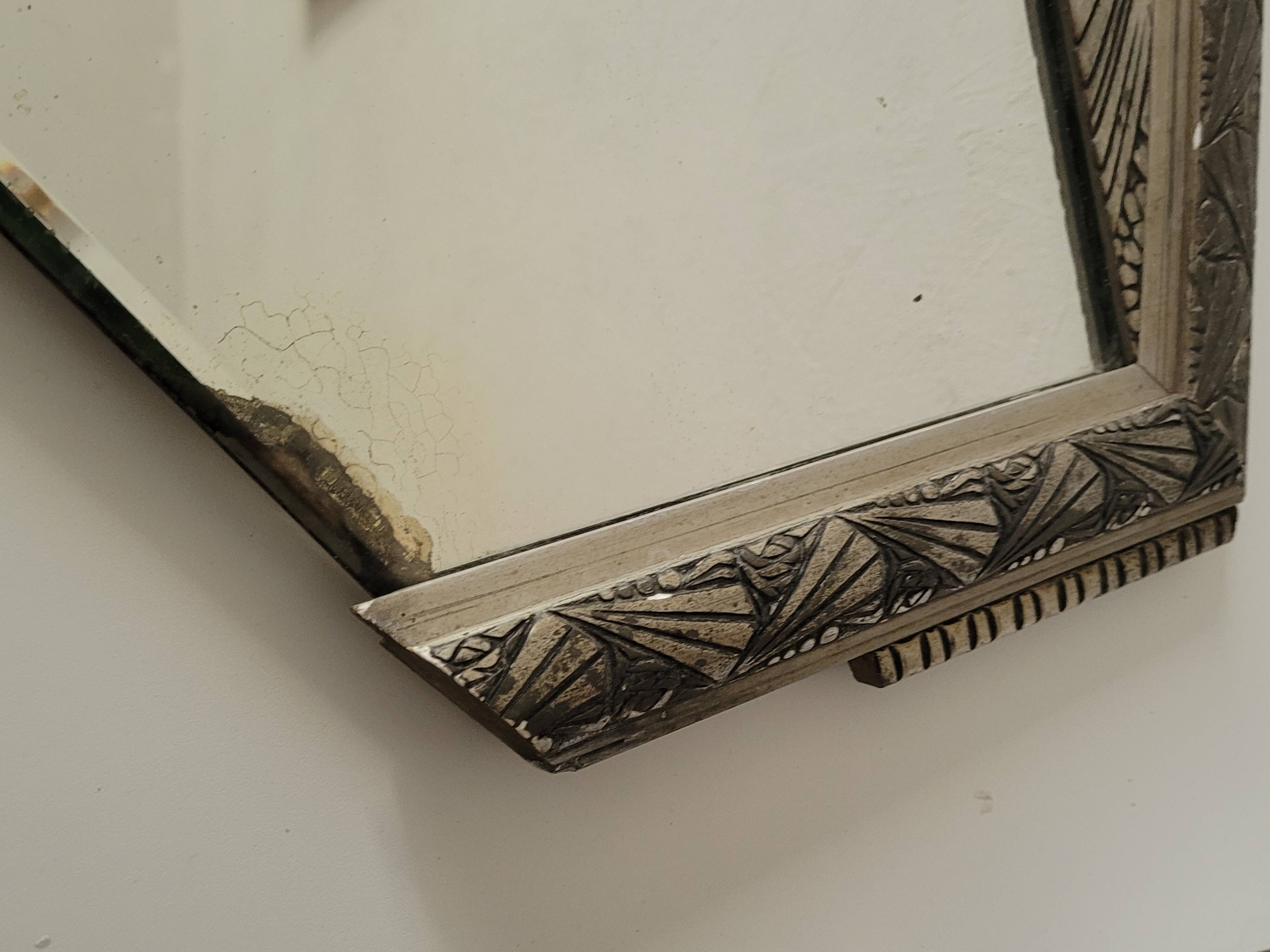 Silver art deco mirror