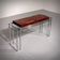 Chrome and wood console table from Aldo Tura, 1970s