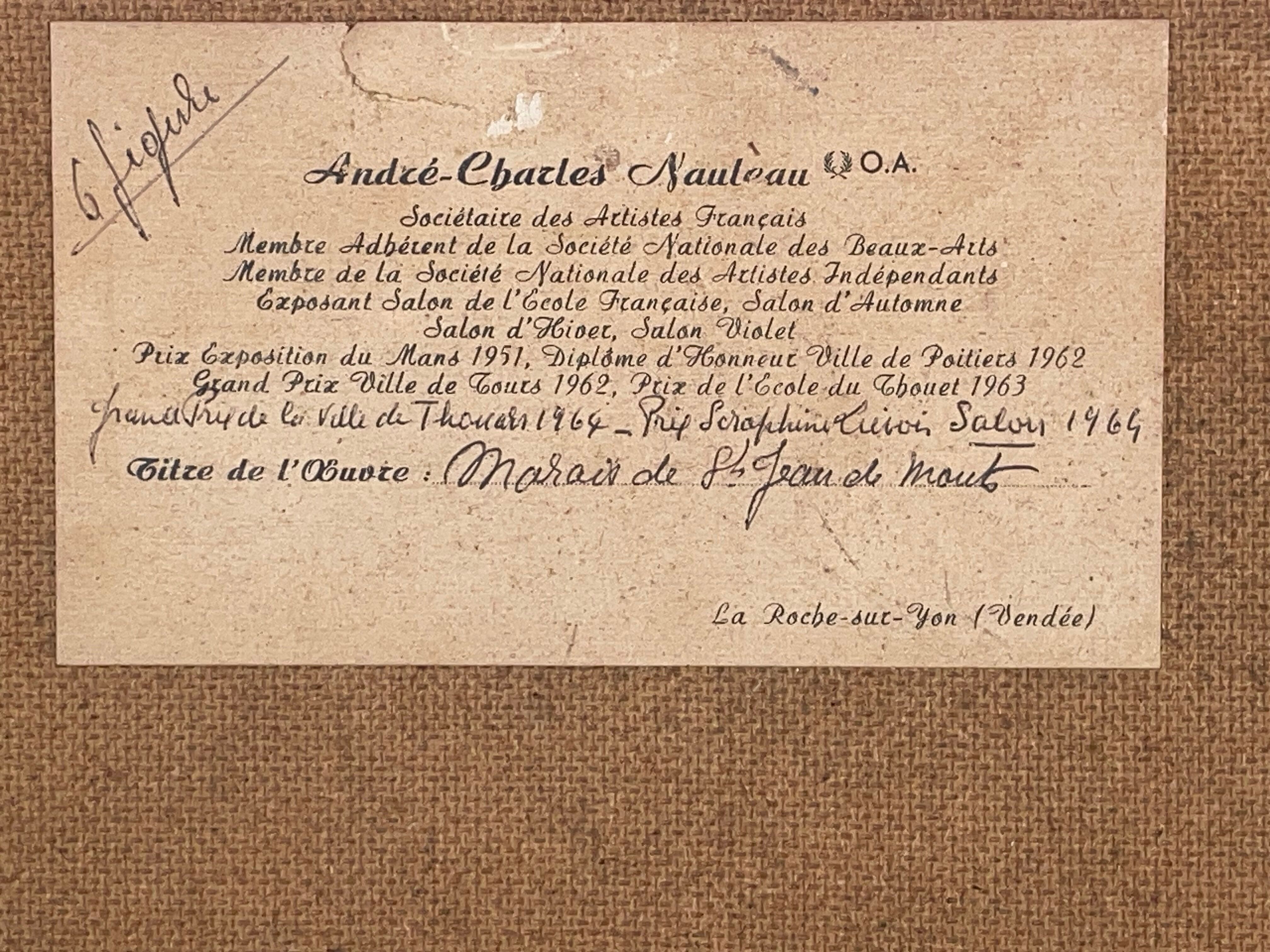 Oil painting on sorel by André Charles Naulau