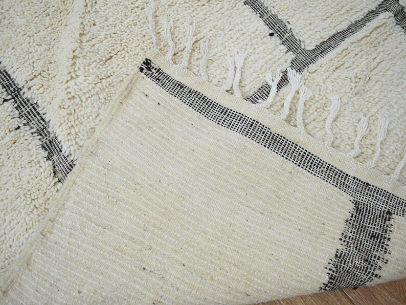 Tapis berbère blanc 255 x 152 cm