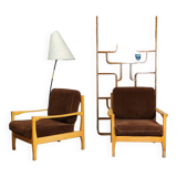 Pair of Czechoslovakian armchairs 1980 corduroy
