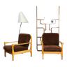 Paire de fauteuils Tchécoslovaque 1980 velours côtelé