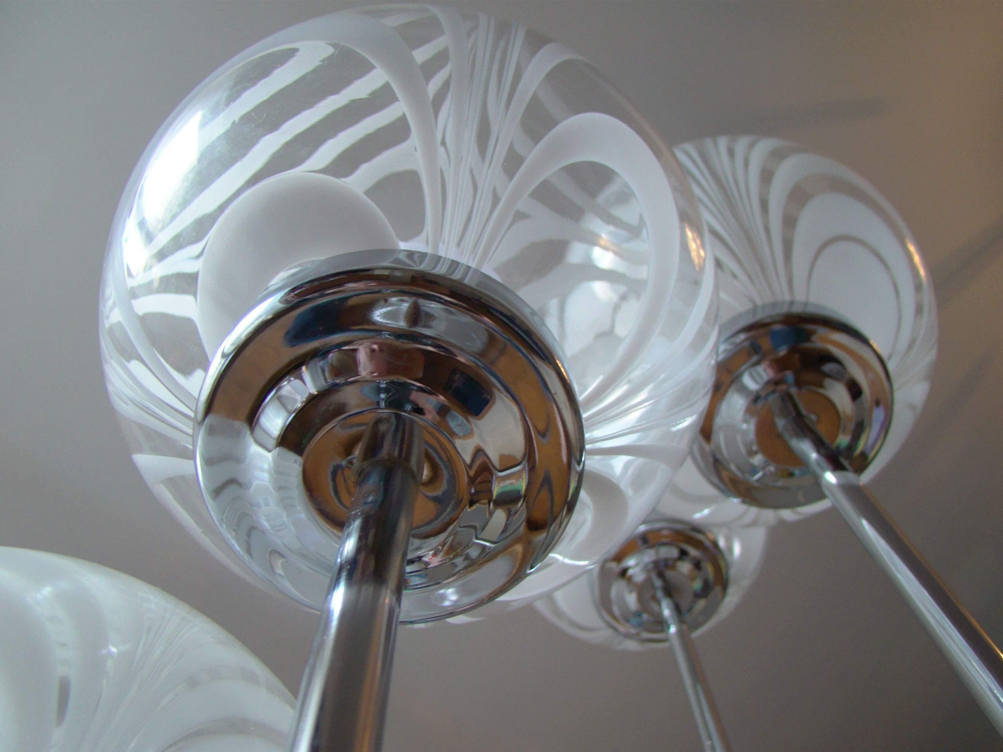 Lampadaire vintage 5 globes Mazzega en cascade