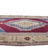 Antique Handmade Wool Oushak Carpet