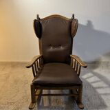 1950s leather wingback armchair