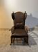 Fauteuil à oreilles cuir 1950