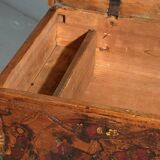 Antique brown trunk with floral patterns (c.1920) #13