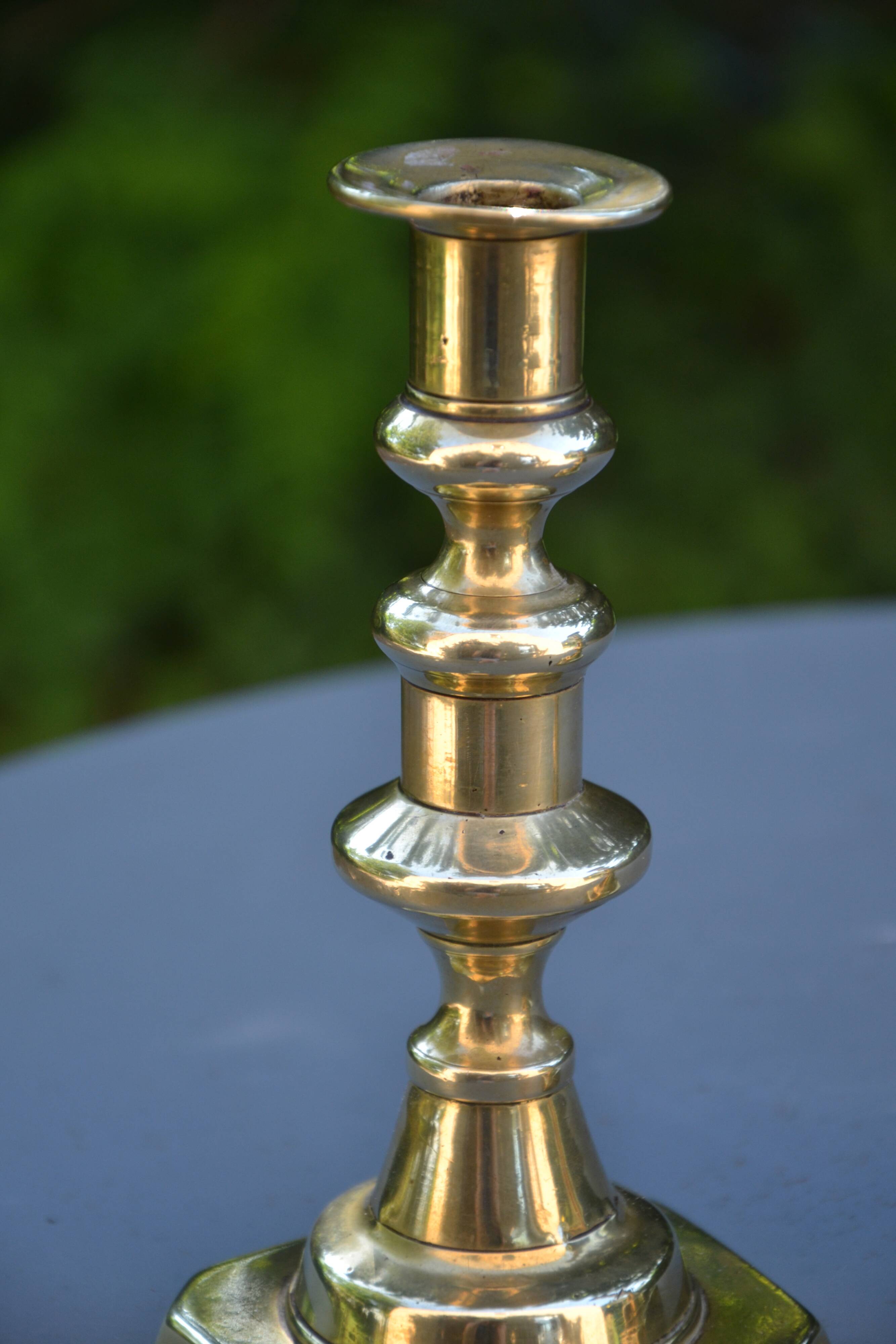 Two modern brass candlesticks