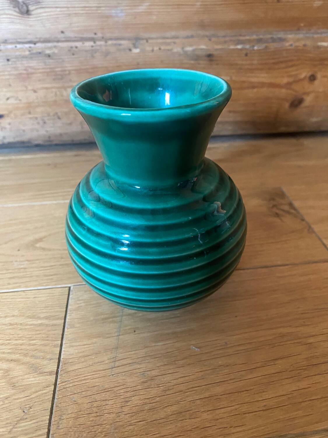 Green ceramic vase