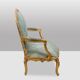 Salon de style Louis XV à chassis en bois doré. Circa 1880.