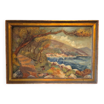 Landscape of Menton from 1934 signed