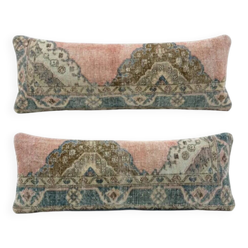Set of 2 vintage Turkish cushion covers 38x119 cm