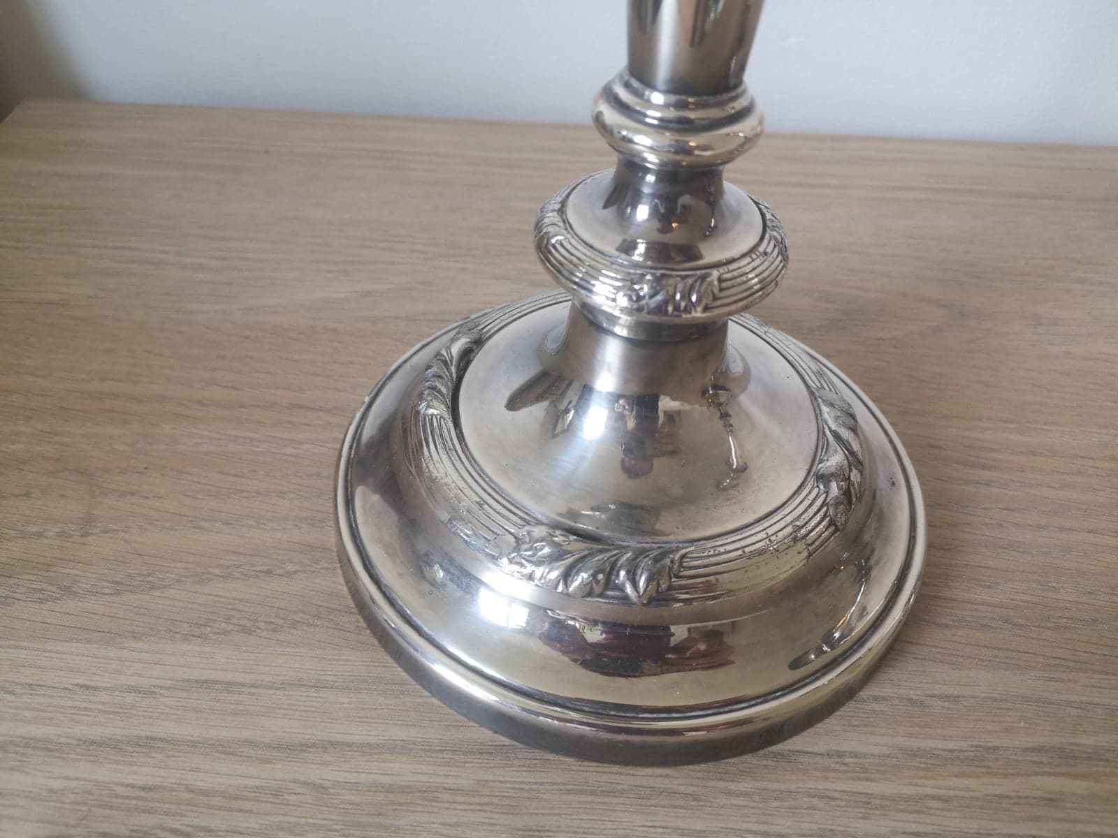 Pair of candlesticks- silver metal- around 1940