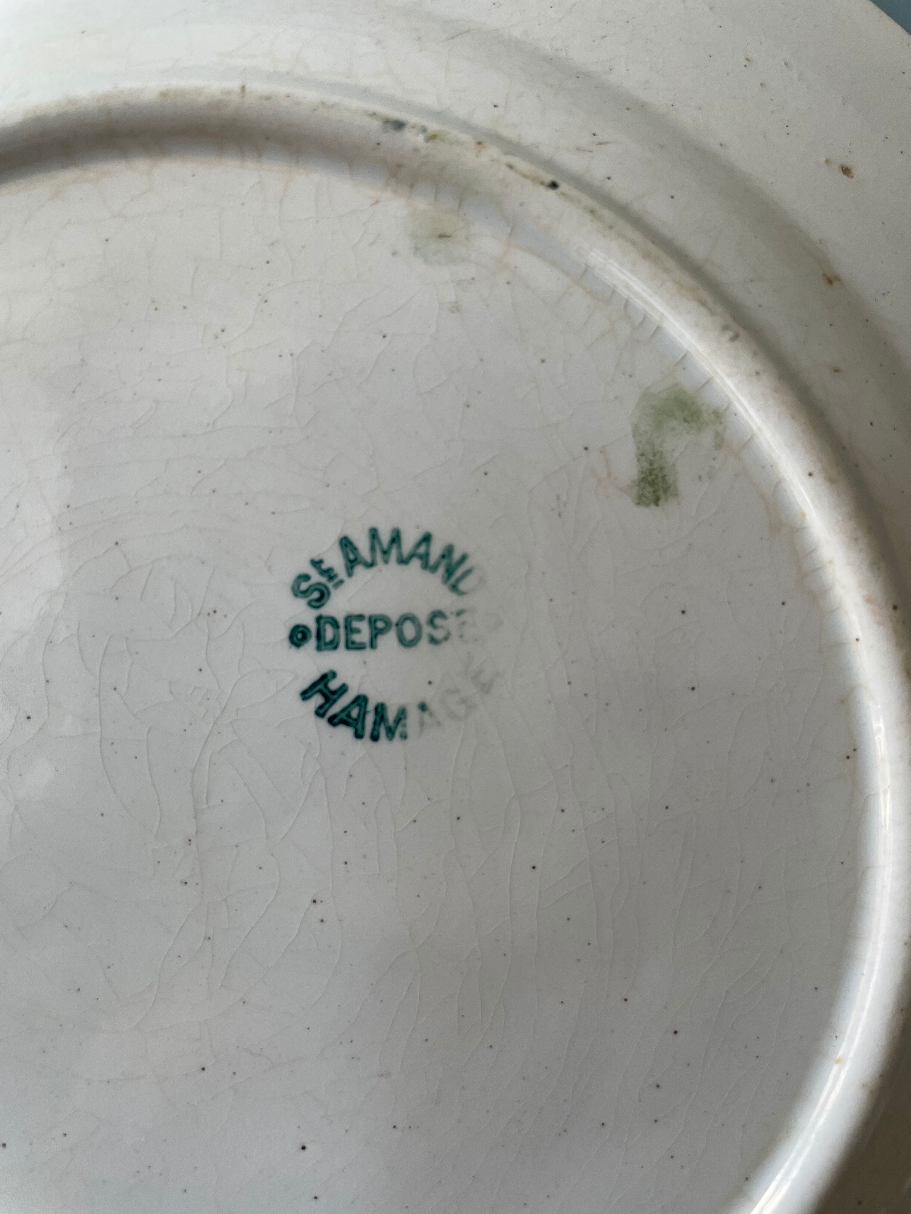 Set of 4 dessert plates in slurry St Amand Hamage