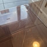 Vintage deco nesting table in smoke plexiglas 1970
