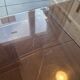 Vintage deco nesting table in smoke plexiglas 1970